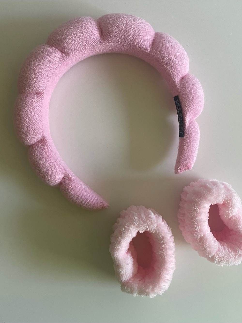 Plush Pink Beauty Headband and Wrist Guards
